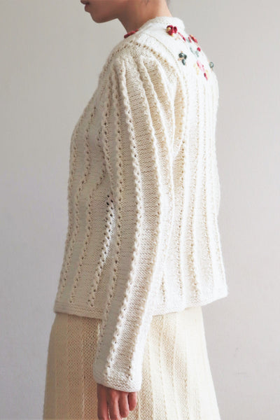 70s Fluffy Brushed Yarn Austrian Hand Knit Cardigan