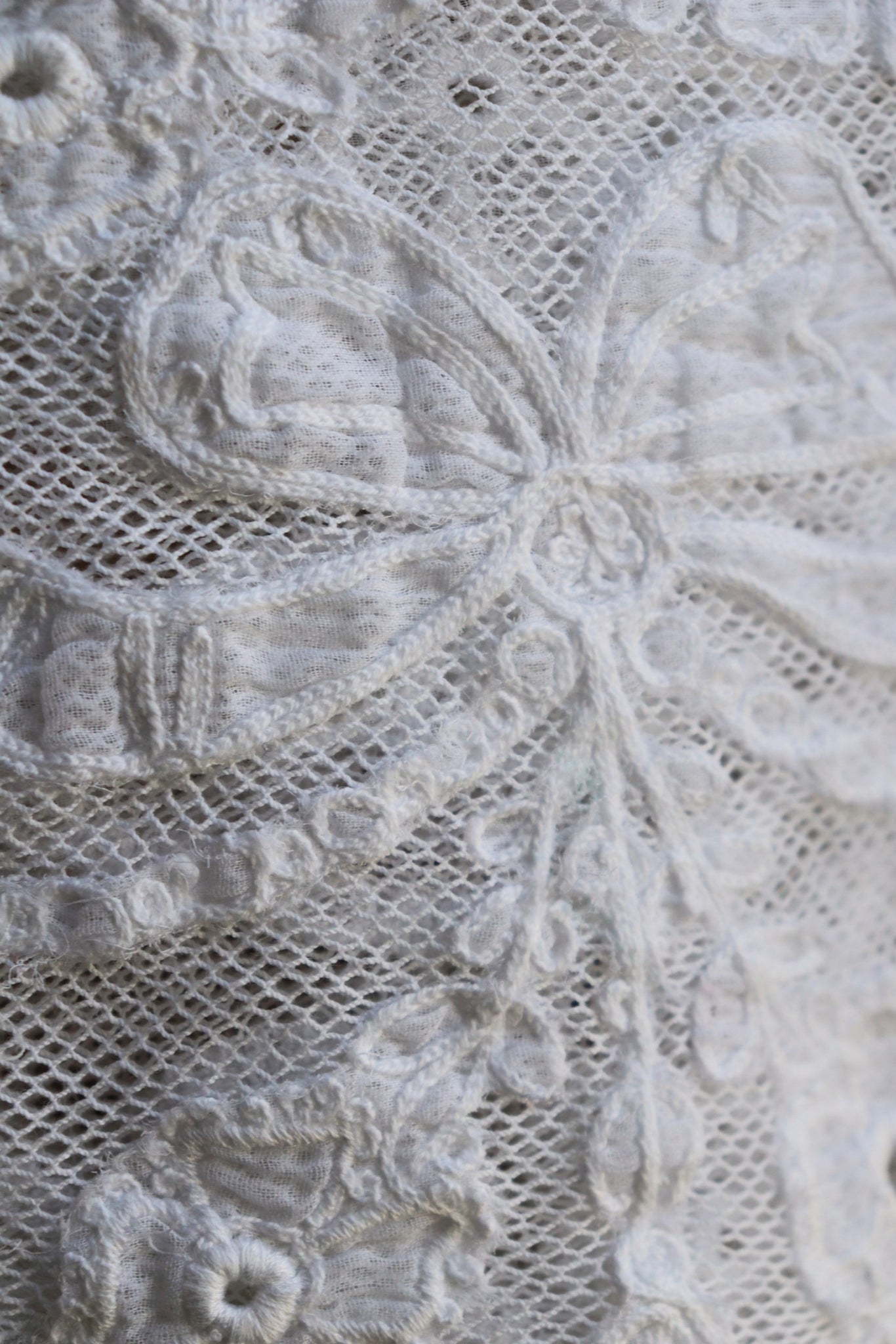 1900s French Antique Lace Skirt Hem