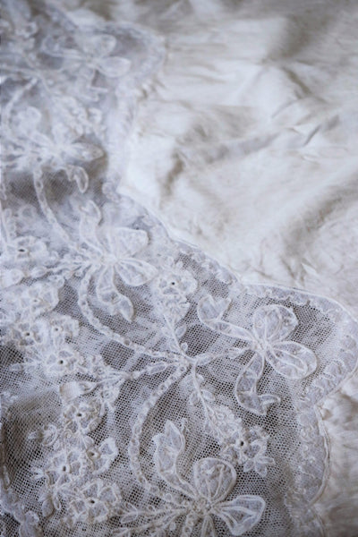 1900s French Antique Lace Skirt Hem