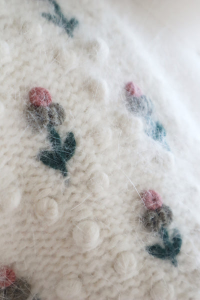 80s Embroidered Angora Trachten Cardigan