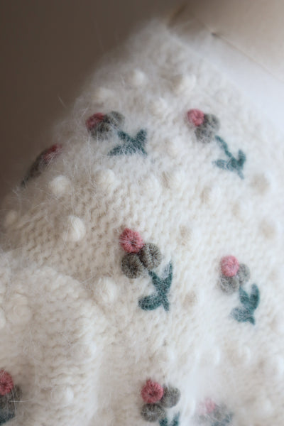 80s Embroidered Angora Trachten Cardigan