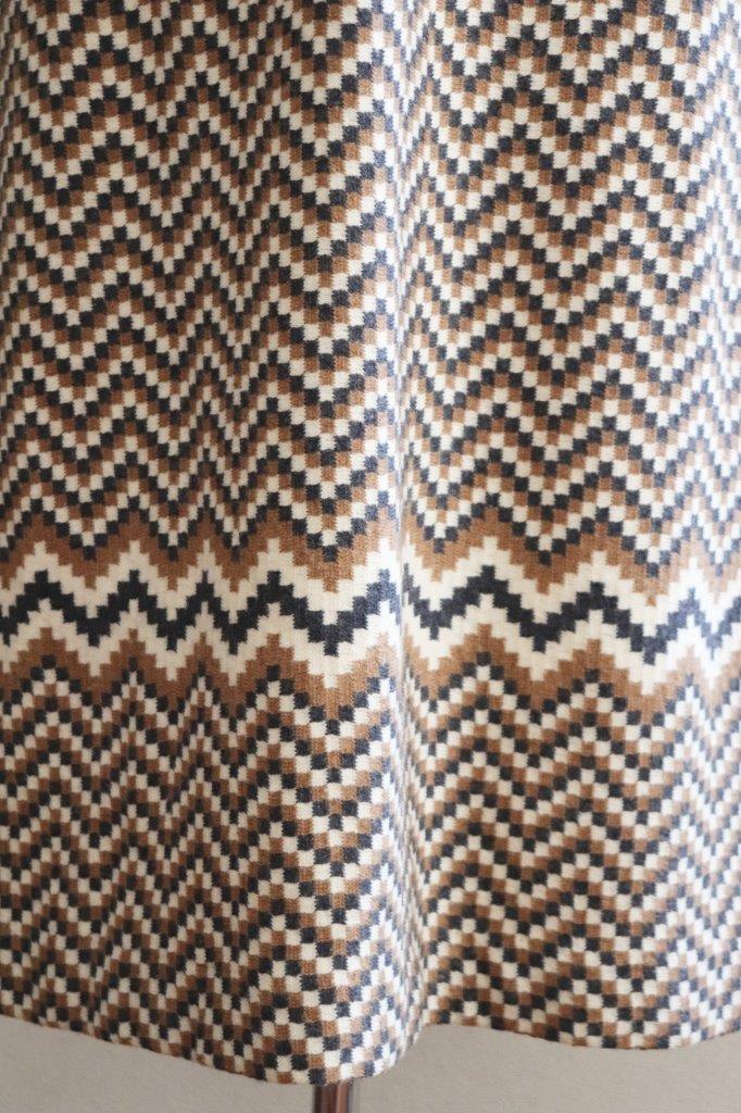 70s Jacquard Knit Long Wool Skirt