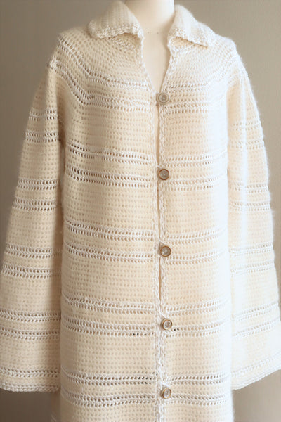 80s Gorgissima Angora Knit Long Cardigan