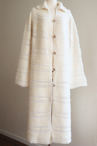 80s Gorgissima Angora Knit Long Cardigan