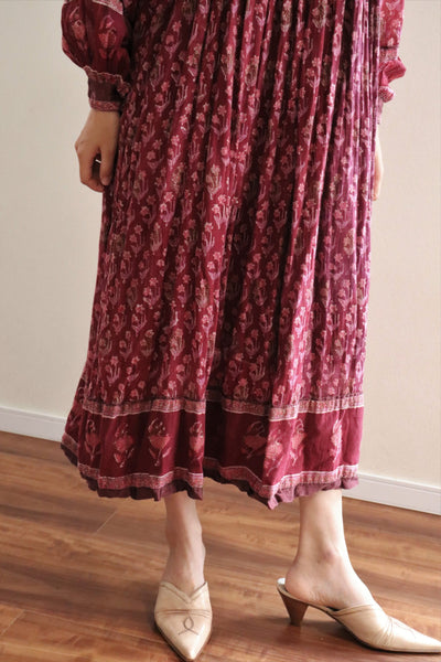 70s Indian Cotton Gaze Maxi Dress