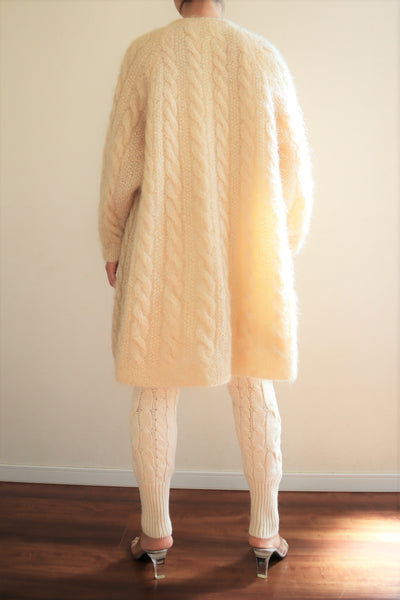 70s Mohair Cable Knit Coat