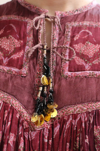 70s Indian Cotton Gaze Maxi Dress