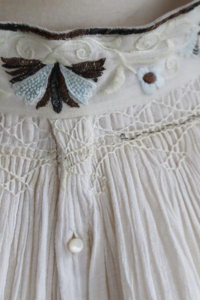 1930s Romanian Blouse With Metal Embroidery