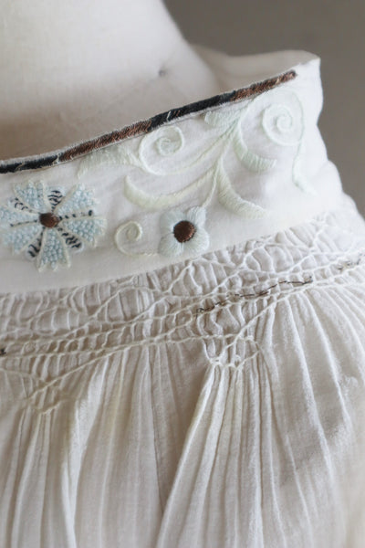 1930s Romanian Blouse With Metal Embroidery