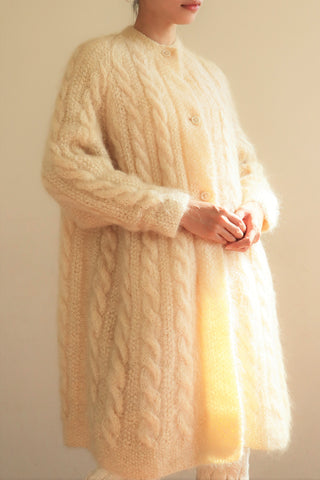 70s Mohair Cable Knit Coat