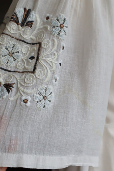 1930s Romanian Blouse With Metal Embroidery