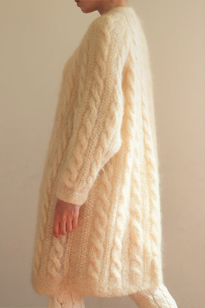 70s Mohair Cable Knit Coat