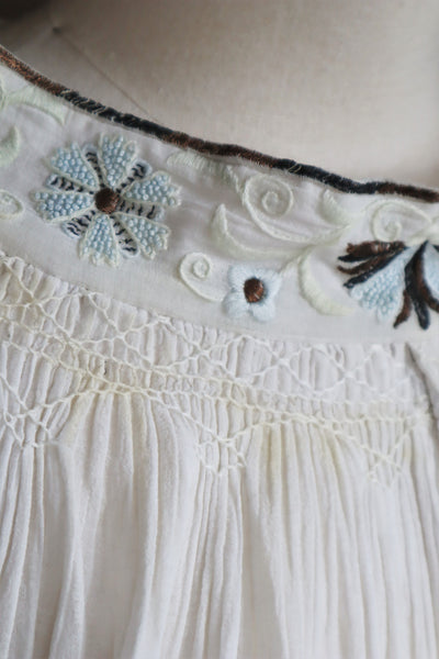 1930s Romanian Blouse With Metal Embroidery