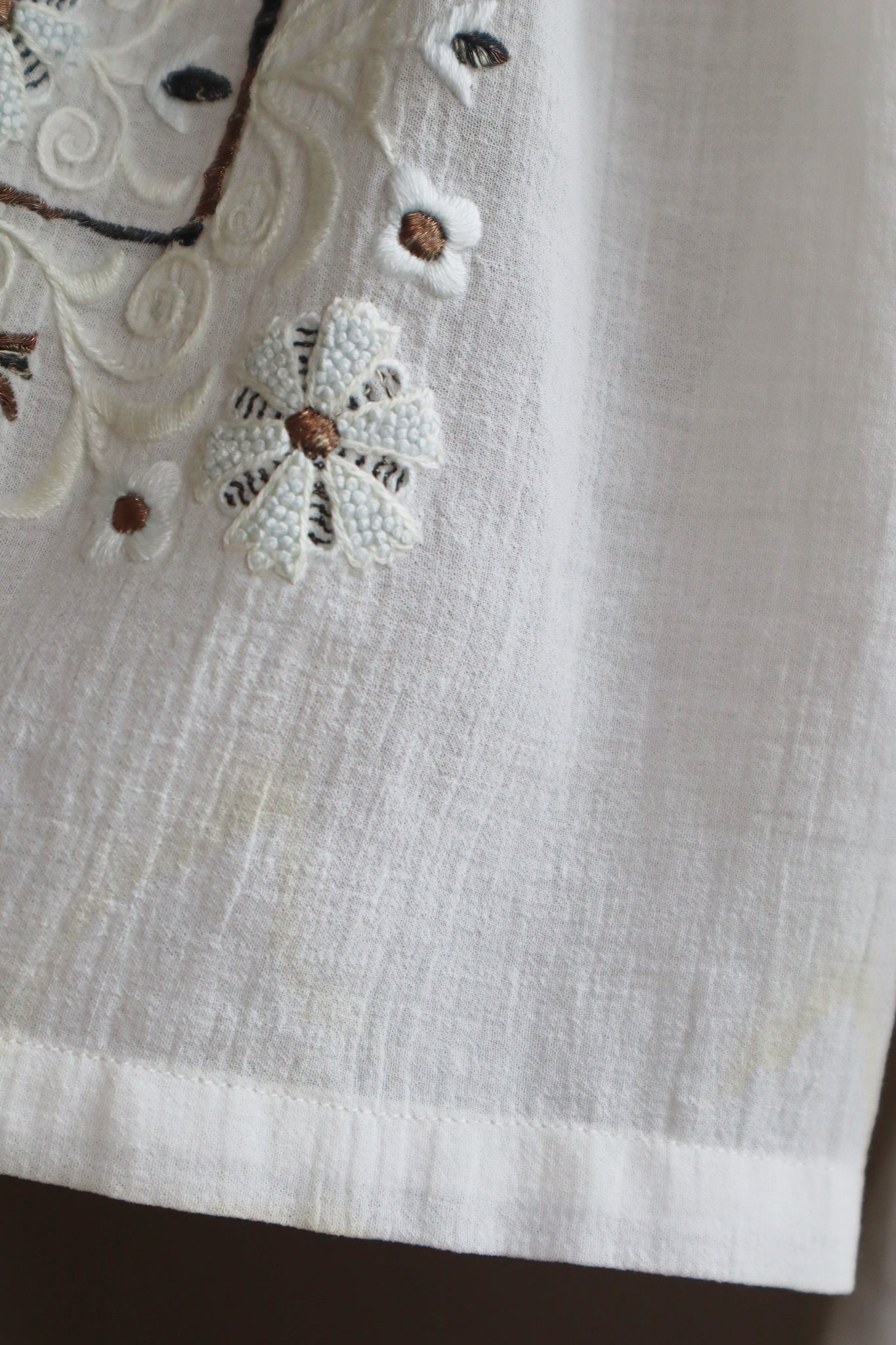 1930s Romanian Blouse With Metal Embroidery