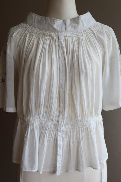 1930s Romanian Blouse With Metal Embroidery