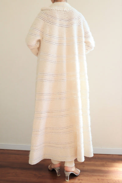 80s Gorgissima Angora Knit Long Cardigan