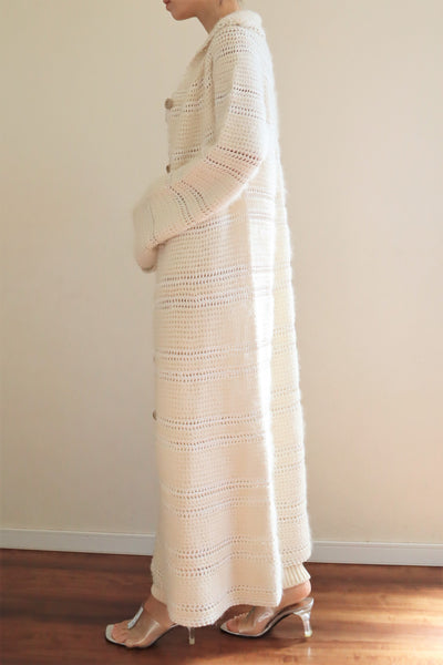 80s Gorgissima Angora Knit Long Cardigan