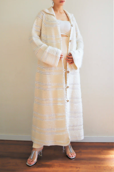 80s Gorgissima Angora Knit Long Cardigan