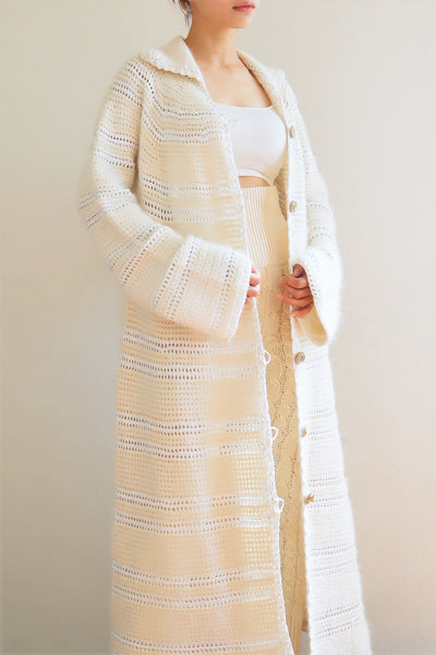 80s Gorgissima Angora Knit Long Cardigan