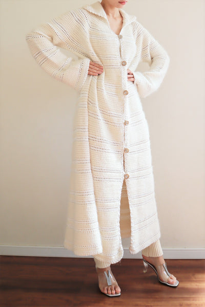 80s Gorgissima Angora Knit Long Cardigan