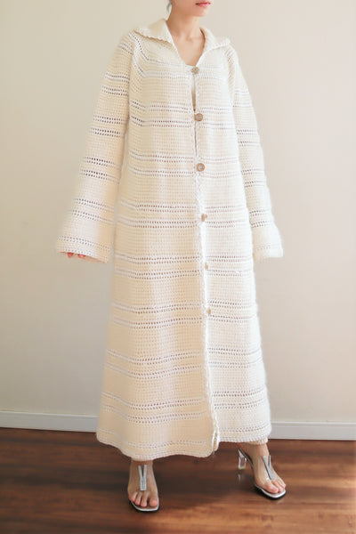 80s Gorgissima Angora Knit Long Cardigan