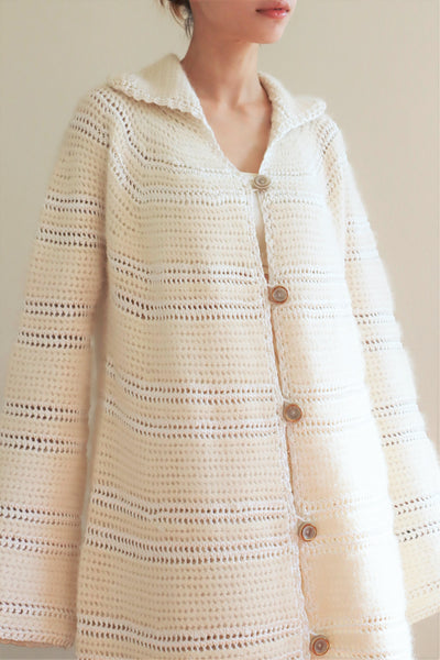 80s Gorgissima Angora Knit Long Cardigan