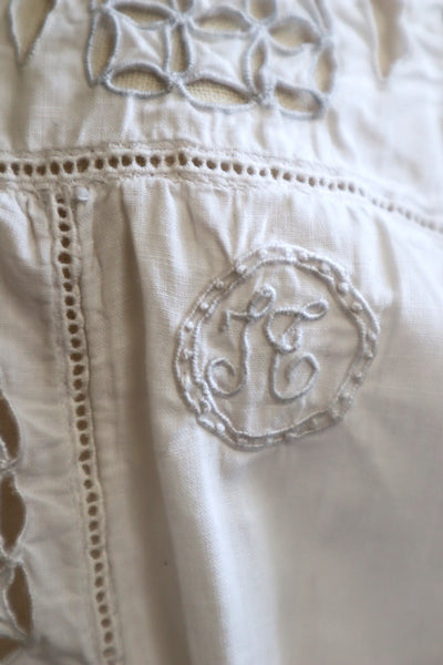 1900s Hand Embroidered Cut Work Lace Corset Cover
