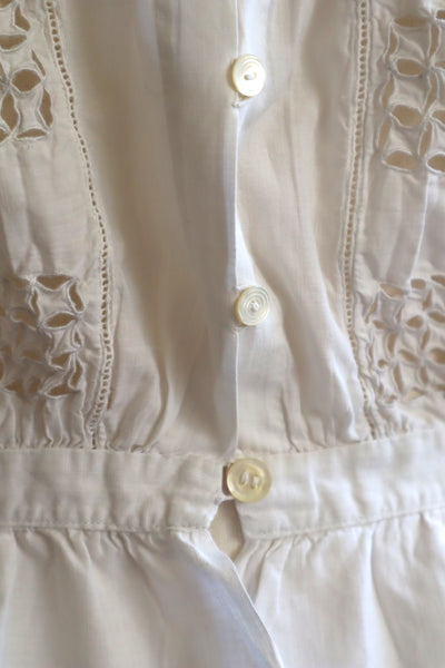 1900s Hand Embroidered Cut Work Lace Corset Cover