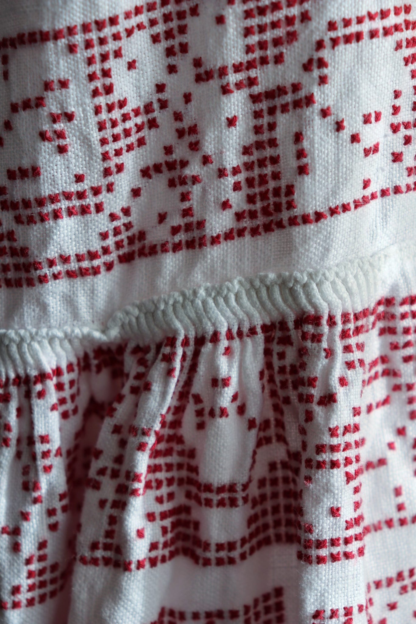 1930s Red Embroidery Ukrainian Dress