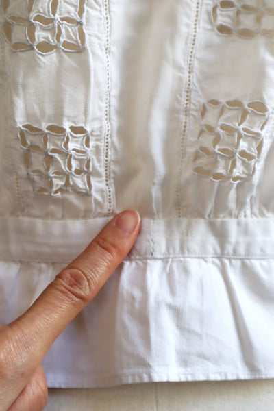 1900s Hand Embroidered Cut Work Lace Corset Cover