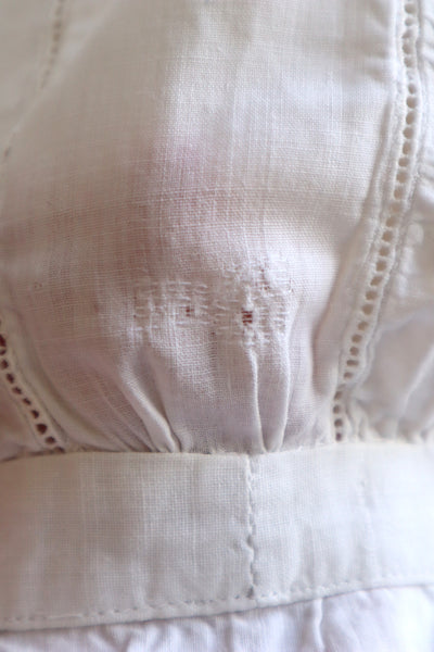 1900s Hand Embroidered Cut Work Lace Corset Cover
