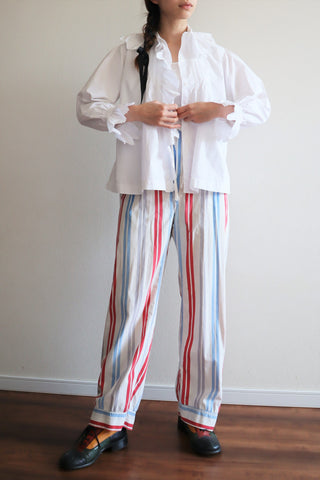 40s French Striped Cotton Pants