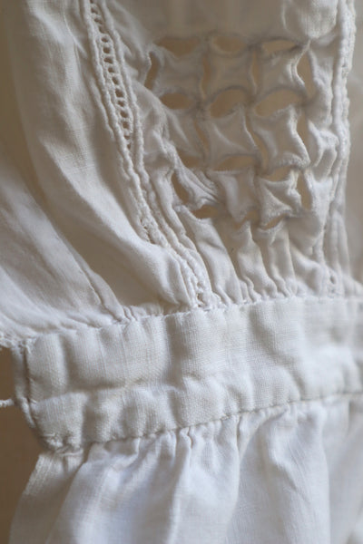 1900s Hand Embroidered Cut Work Lace Corset Cover