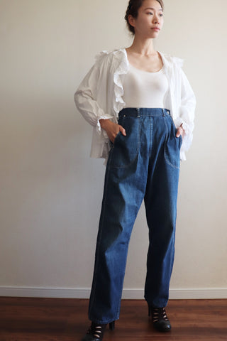 50s Indigo Denim Ranch Pants Bright