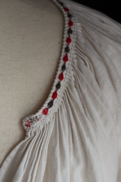 1940s Ukrainian Hand Embroidered Hemp Cross Stitch  Dress
