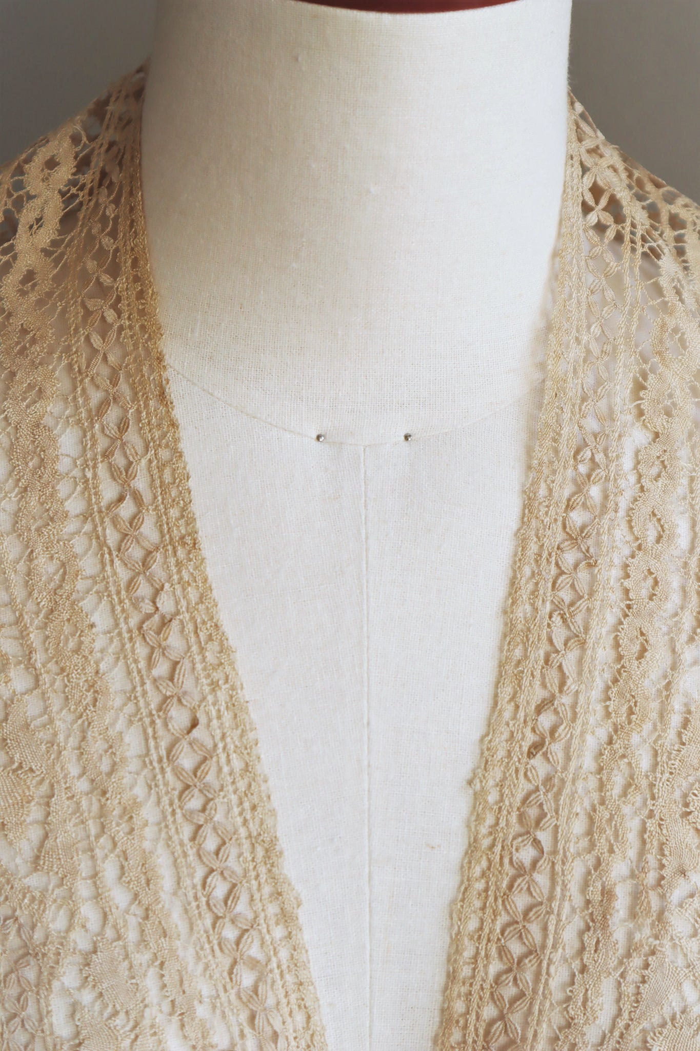 19th Antique Silk Lace Big Collar