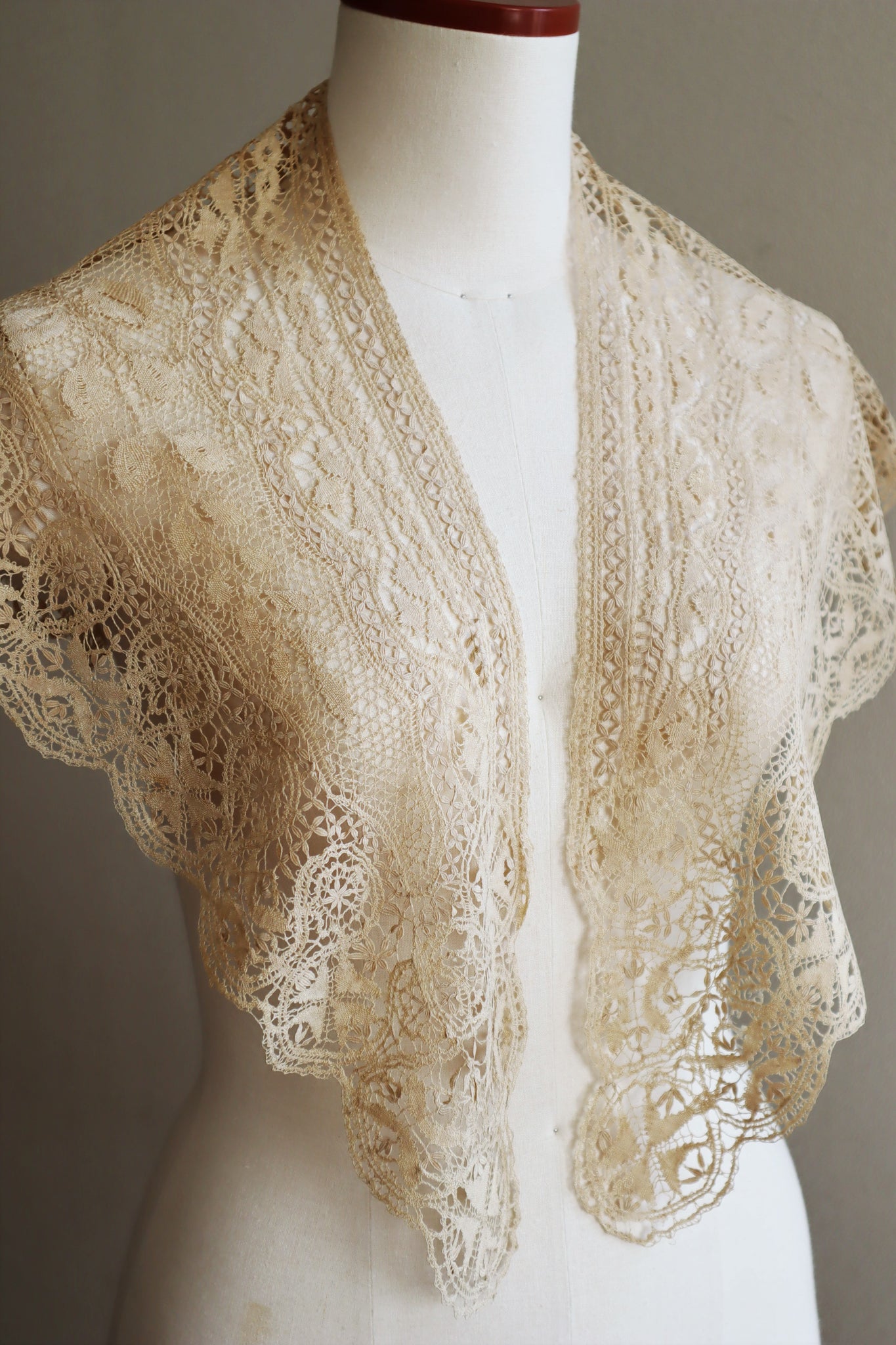 19th Antique Silk Lace Big Collar