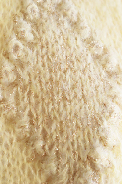 80s Hand Knit Pale Lemon Yellow Mohair Cardigan