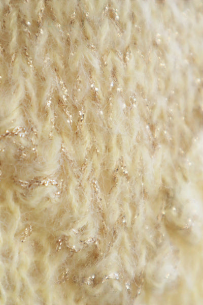 80s Hand Knit Pale Lemon Yellow Mohair Cardigan