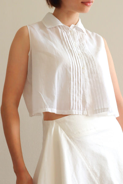 1920s Muslin Cotton Sleeveless Blouse