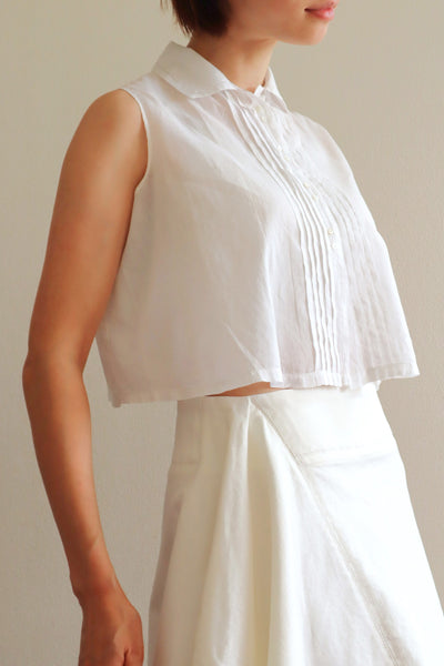 1920s Muslin Cotton Sleeveless Blouse