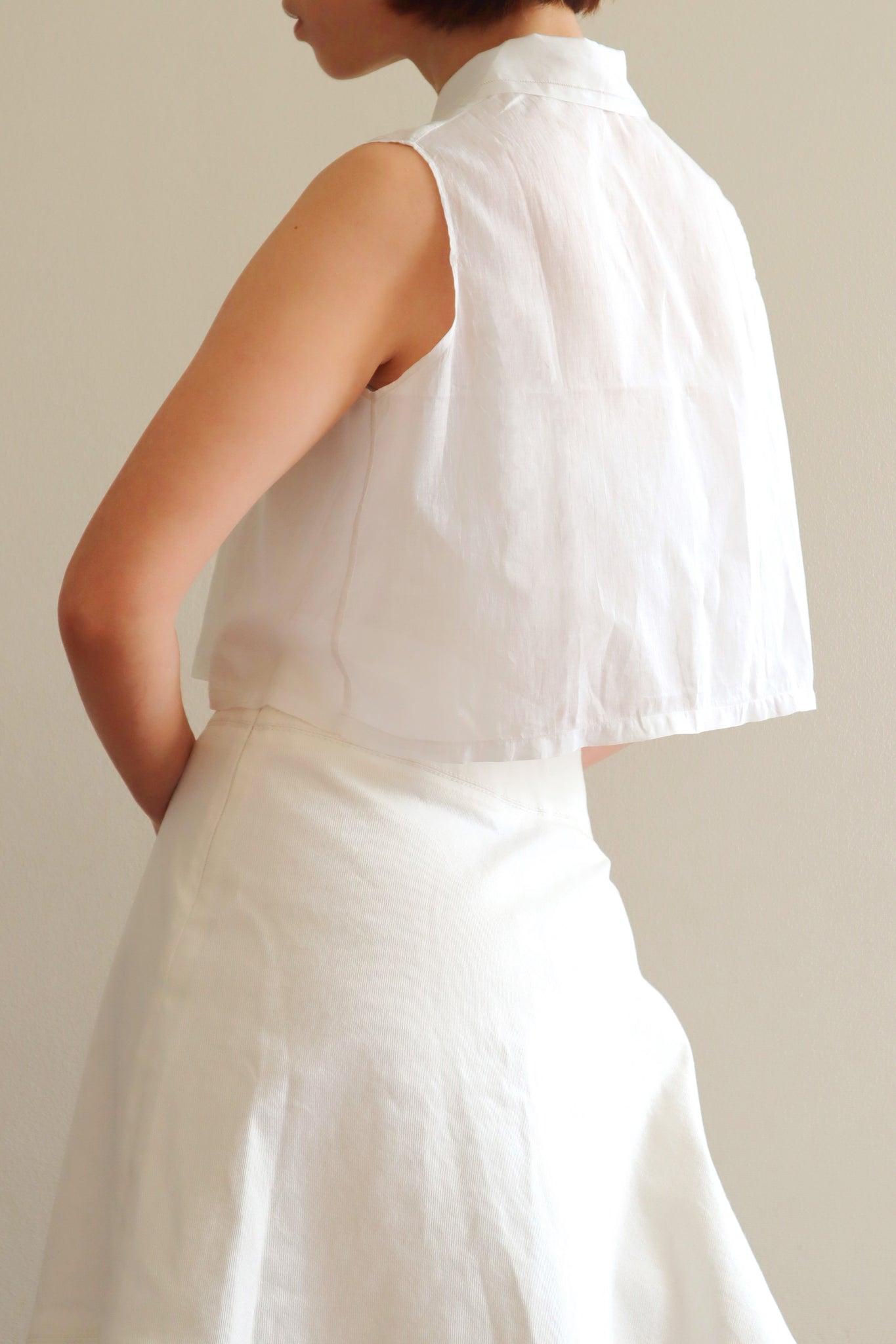 1920s Muslin Cotton Sleeveless Blouse