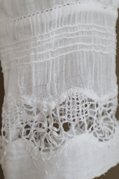 1910s White Embroidered Muslin Cotton Blouse