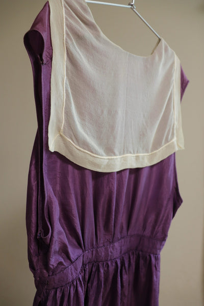 1910s Edwardian Purple Silk Dress