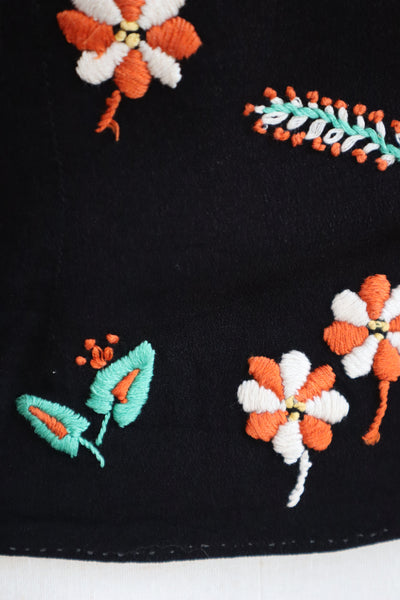 70s Handmade Floral Embroidered Blouse