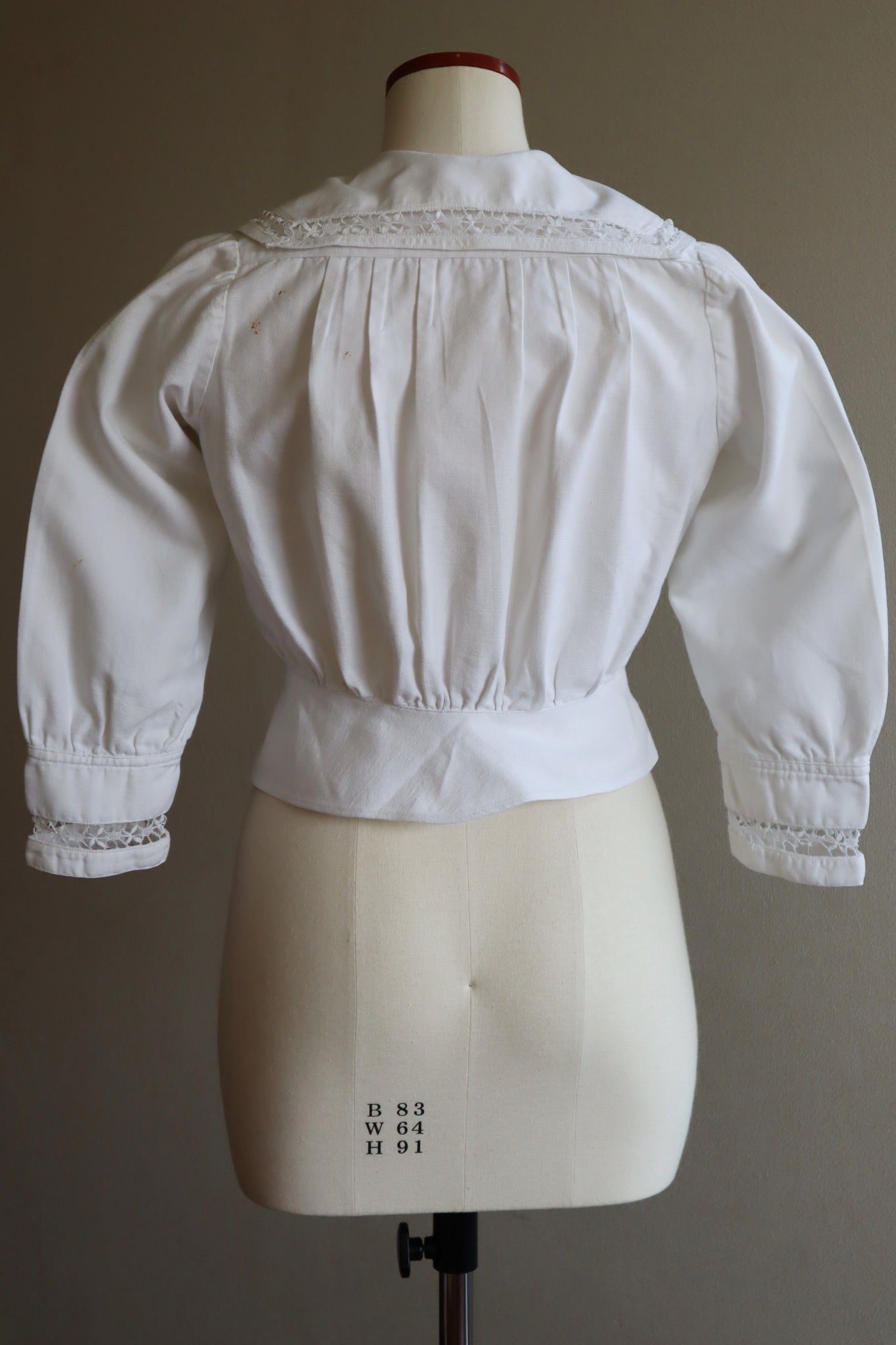 1910s French Hand Made  Crochet Lace Cotton Blouse