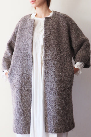 80s Hand Made Gray Wool Coat
