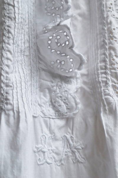 1900s IA Monogram Hand Embroidered Dress