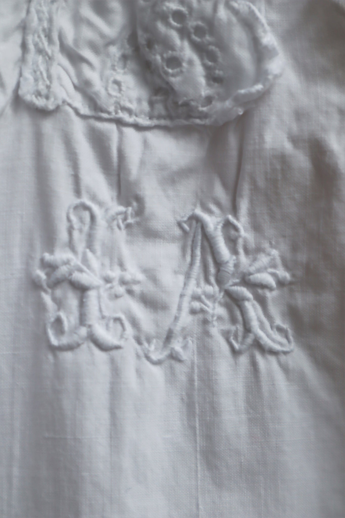 1900s IA Monogram Hand Embroidered Dress