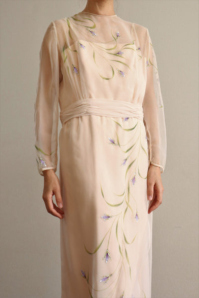 70s Palepink Sheer Chiffon Dress